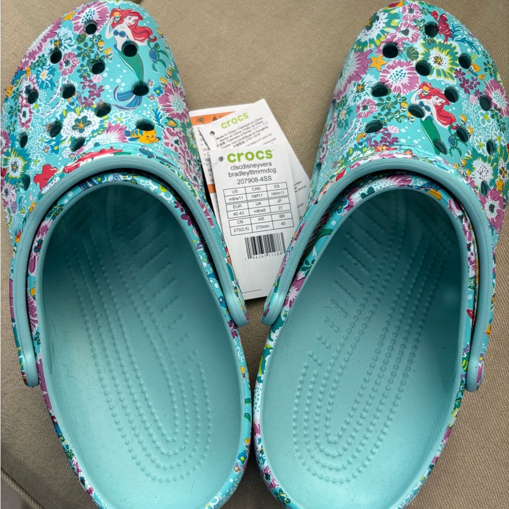 Crocs new never worn women’s size 11 
Disney Little Mermaid